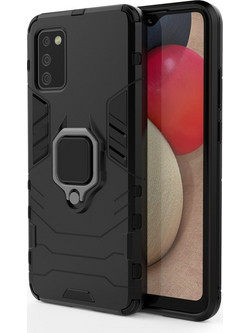 Powertech Ring Armor Back Cover Black (Galaxy A02s)