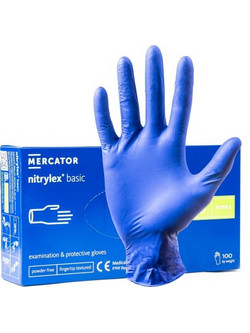 Amio - ΓΑΝΤΙΑ ΝΙΤΡΙΛΙΟΥ MERCATOR NITRYLEX BASIC ΣΕ ΜΠΛΕ ΧΡΩΜΑ SMALL (S) - 100 ΤΕΜ. (MER02956/AM)