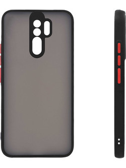 Sonique Color Button Bumper Back Cover Black (Xiaomi Redmi 9)