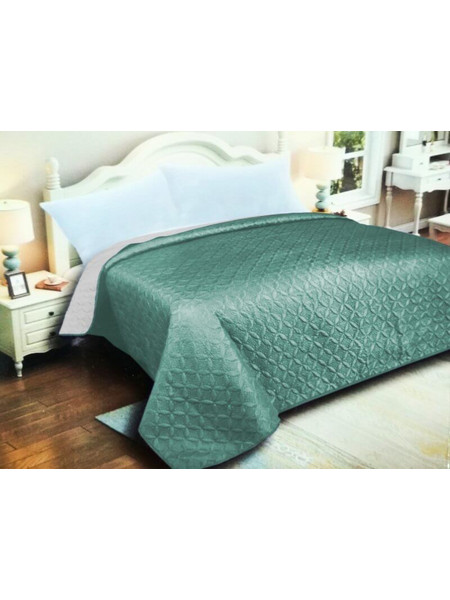 Κουβερλί Υπέρδιπλο Microfiber Διπλής Όψης Ρόμβος Γαρύφαλλο 220x240 - Γκρι