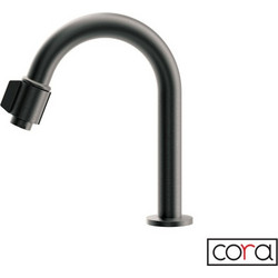 Μπαταρία Νεροχύτη Για Χρήση Φίλτου Cora 13504-410 Black Brushed Χωρίς Ανάμιξη