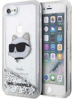 Karl Lagerfeld Glitter Choupette Head Θήκη για iPhone 7/8/ SE 2020/2022 Silver