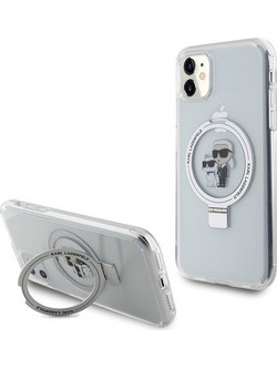 Karl Lagerfeld Ring Stand Karl+ampChoupette Magsafe - θήκη για Apple iPhone 11 / XR - Λευκό