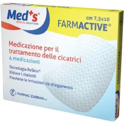 Med s Farmactive Επίθεμα Επούλωσης Ουλών - Πρόληψη των Χηλοειδών 7,5x10cm 4τμχ