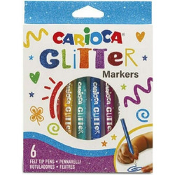 Carioca Glitter Μαρκαδόροι Ζωγραφικής Σετ 6 Χρώματα