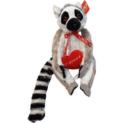 CUDDLEKINS RING Tailed Lemur with heart 30cm - Λεμούριος με καρδούλα