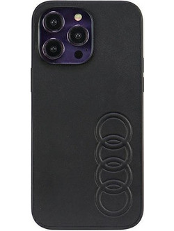 Audi Synthetic Leather iPhone 14 Pro Max 6.7" black/black hardcase AU-TPUPPCIP14PM-TT/D1-BK