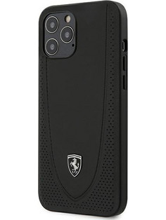 Ferrari Off Track Perforated Back Cover Black (iPhone 12 Pro Max)