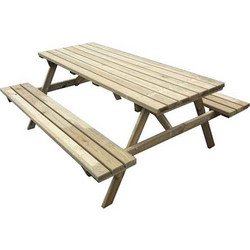 Ξύλινος Πάγκος Εξοχής Τραπέζι Πικνίκ 180x160x(Y)71cm