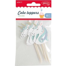 Είδη χειροτεχνίας DACO CAKE TOPPERS Μονόκερος 6 τεμ 10.5 cm