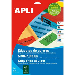 Ετικέτες για Εκτυπωτή Apli Κίτρινο 20 Φύλλα 210 x 297 mm