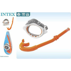 Intex Shark Fun Μάσκα Θαλάσσης με Αναπνευστήρα Γκρι 55944
