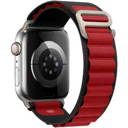 Sonique Alpine Loop Λουράκι Υφασμάτινο Black / Red (Apple Watch 42 / 44 / 45 / 49mm)