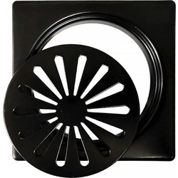 Σχάρα Δαπέδου Μπάνιου Στρογγυλή Μαύρη12x12 Interflex 147701
