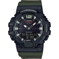 Casio Standard Ανδρικό Ρολόι Χρονογράφος με Χακί Καουτσούκ Λουράκι HDC-700-3AVEF