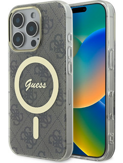 Guess Hardcase IML 4G MagSafe Back Cover Brown (iPhone 16 Pro)