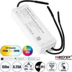 71440 WP5-P150V24 Mi-BOXER DC Smart Wifi & RF 2.4Ghz & Push Dimming Power Supply Τροφοδοτικό SELV & Controller / Dimmer All in One 5 Καναλιών AC100-240V σε DC 24V 5 x 1.25A 30W - Max 6.25A 150W - Αδιά