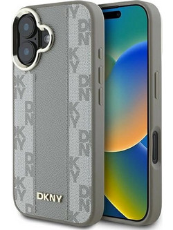 DKNY Checkered Pattern Magsafe iPhone 16 Case - Beige