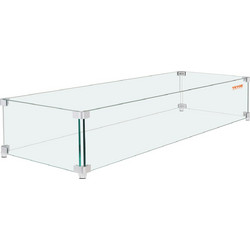 VEVOR Fire Pit Wind Guard Tempered Glass Flame Guard 38x10,5x6 ιντσών Wind Shield