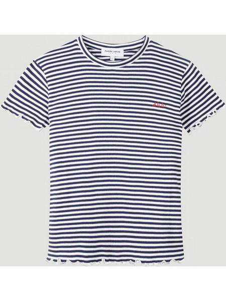 Maison Labiche γυναικείο T-shirt ribbed με ριγέ σχέδιο Slim Fit Oh La La! Folies - NWFOLIESOHLALA Μπλε Σκούρο