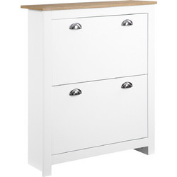 HOMCOM Παπουτσοθήκη Ξύλινη Λευκή M79xΠ23xY90.5cm 837-176