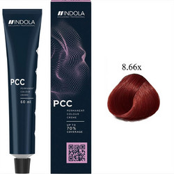 Indola Permanent Caring Color 8.66X Ξανθό Ανοιχτό Πολύ Έντονο Κόκκινο Μόνιμη Βαφή Μαλλιών 60ml