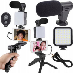 Vlogging Kit με Τρίποδο, Μικρόφωνο και Βάση Κινητού για Καταγραφή Βίντεο 5907451365045 Verk Group