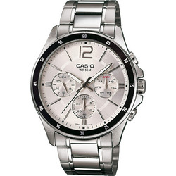 Casio Ανδρικό Ρολόι Χρονογράφος με Ασημί Μεταλλικό Μπρασελέ MTP-1374PD-7AVEF