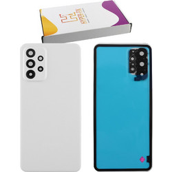 SAMSUNG A23 5G A236 BATTERY COVER + CAMERA COVER + LENS + ΑΥΤΟΚΟΛΛΗΤΗ ΤΑΙΝΙΑ WHITE HYPER-FIX SERVICE PACK
