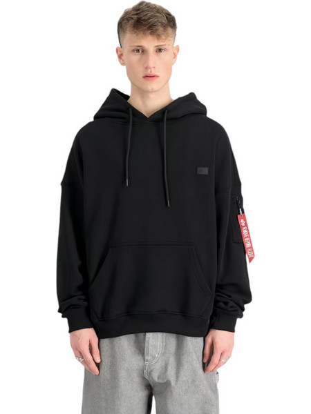 Alpha Industries Ανδρικό Φούτερ με Κουκούλα & Τσέπες Μαύρο 146335-03