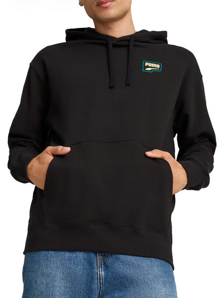 Puma DOWNTOWN Graphic Hoodie Ανδρικό Φούτερ Μαύρο