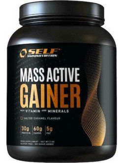 Self Omninutrition Mass Active Gainer Salted Caramel Πρωτεΐνη Ορού Γάλακτος Όγκου Χωρίς Γλουτένη 2kg