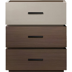 Κομοδίνο Sonlen pakoworld mdf σε καρυδί-μπεζ απόχρωση 60x40x66εκ