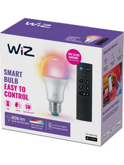 Έξυπνη Λάμπα E27 60W A60 LED Λευκό RGBW 3CCT Dimmable Τηλεχειριστήριο 929003611231 Wiz-929003611231-Λευκό 9,29E+11