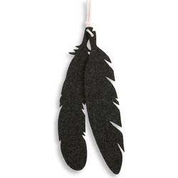 Decorative felt feathers 2pcs - anthracite