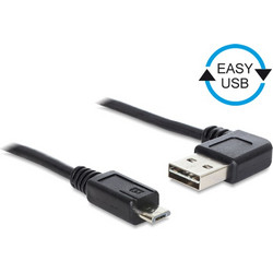DeLOCK 0.5m, USB2.0-A/USB2.0 Micro-B καλώδιο USB 0,5 m 2.0 USB A Micro-USB B Μαύρος (Μαύρο)
