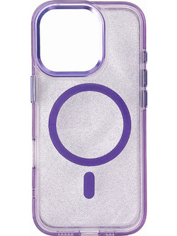Glitter Case MagSafe for iPhone 16 Plus - purple with glitter