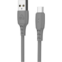 Data cable Powertech PTR-0090 Micro USB to USB 2.0 1m Grey