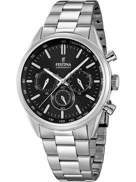Festina Ανδρικό Ρολόι Χρονογράφος με Ασημί Μεταλλικό Μπρασελέ F16820/4