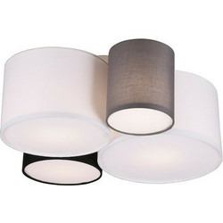 Φωτιστικό Οροφής - Πλαφονιέρα Hotel 693900417 White-Black Trio Lighting Ύφασμα
