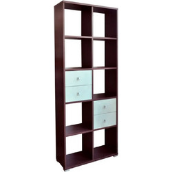 EL 220 Βιβλιοθήκη με 4 Ράφια και συρτάρια. 79x30x194 κωδ.0803-0013 - ΥΛΙΚΟ MDF