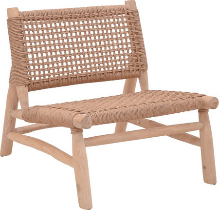 Πολυθρόνα Wanderlene pakoworld σκελετός teak ξύλο με σχοινί σε φυσική απόχρωση 67x79x68εκ