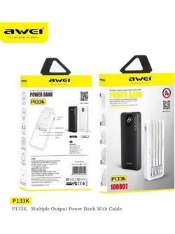 Awei P133K Power Bank 10000mAh με Θύρα USB-A Black