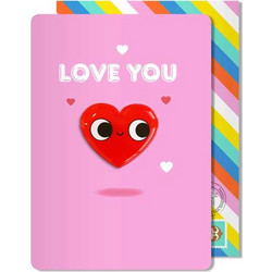Ευχετήρια κάρτα με αποσπώμενο μαγνητάκι I Love You