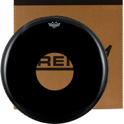 Remo Ebony Suede Bass Reso w/ Hole - 24"