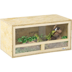 Ξύλινο Ενυδρείο για Ερπετά / Terrarium με Συρόμενες Γυάλινες Πόρτες και Πάνελ με Δίχτυ 60x29.5x29.5cm D40-028V00ND PawHut