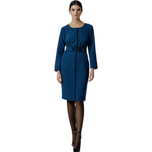 Fibes Fashion Midi Φόρεμα για Γάμο / Βάπτιση Navy Μπλε 05-4217