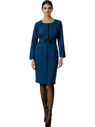 Fibes Fashion Midi Φόρεμα για Γάμο / Βάπτιση Navy Μπλε 05-4217