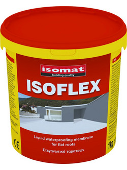 Isomat Isoflex Ελαστομερές Επαλειφόμενο Ακρυλικό Μονωτικό Στεγανωτικό Ταράτσας & Κεραμιδιών Λευκό 1kg
