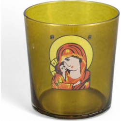 Επιτραπέζιο Καντήλι Ποτήρι 290ml Λαδί (Διάμετρος 8,5 εκ. | Ύψος 9 εκ.) - Χειροποίητο Ελληνικό